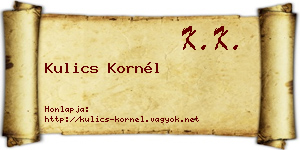 Kulics Kornél névjegykártya