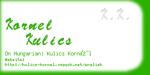 kornel kulics business card